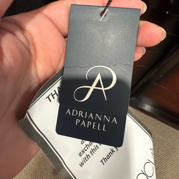 Adrianna Papell Elegant Black Dress with Satin Belt - Picture 10 of 12